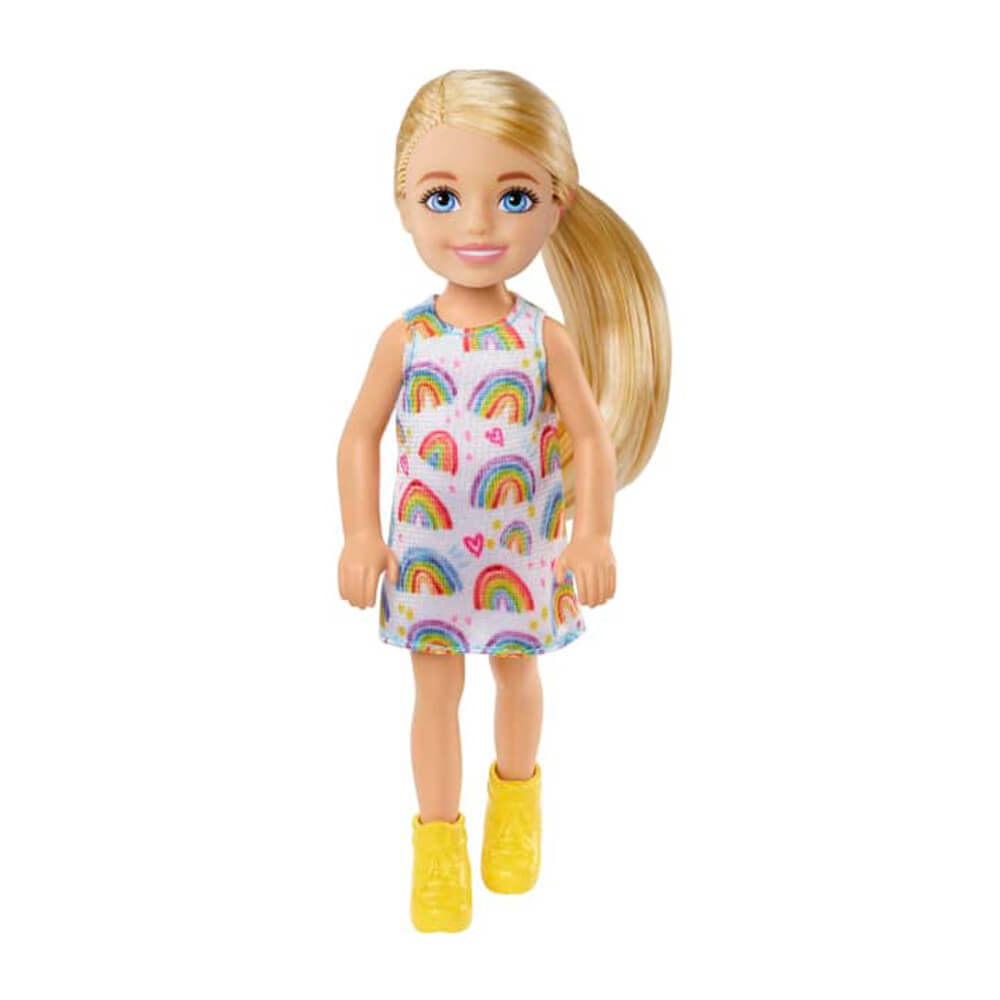 Barbie Chelsea Blonde Doll in Rainbow Dress