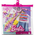 Barbie Clothes 2 Pack - Green Shirt with Print Dress, Striped Halter Top, and Denim Shorts