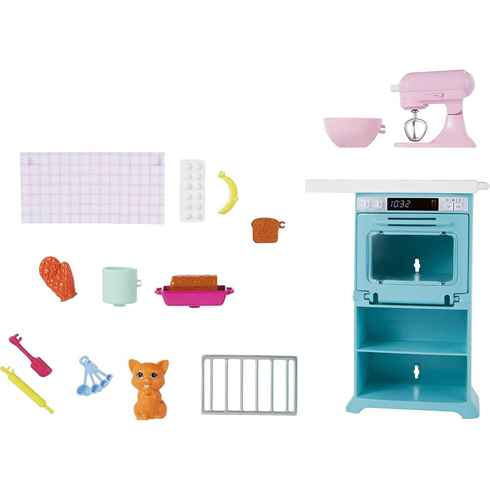 Barbie Doll and Kitchen Playset (Brown Hair)