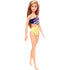 Barbie Doll with Blonde Hair Wearing Striped Swimsuit