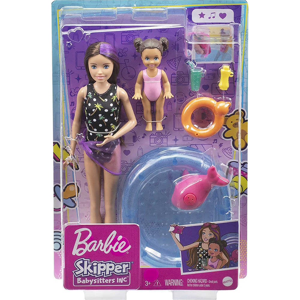 Barbie Family Skipper Babysitters Inc Dolls and Pool Playset