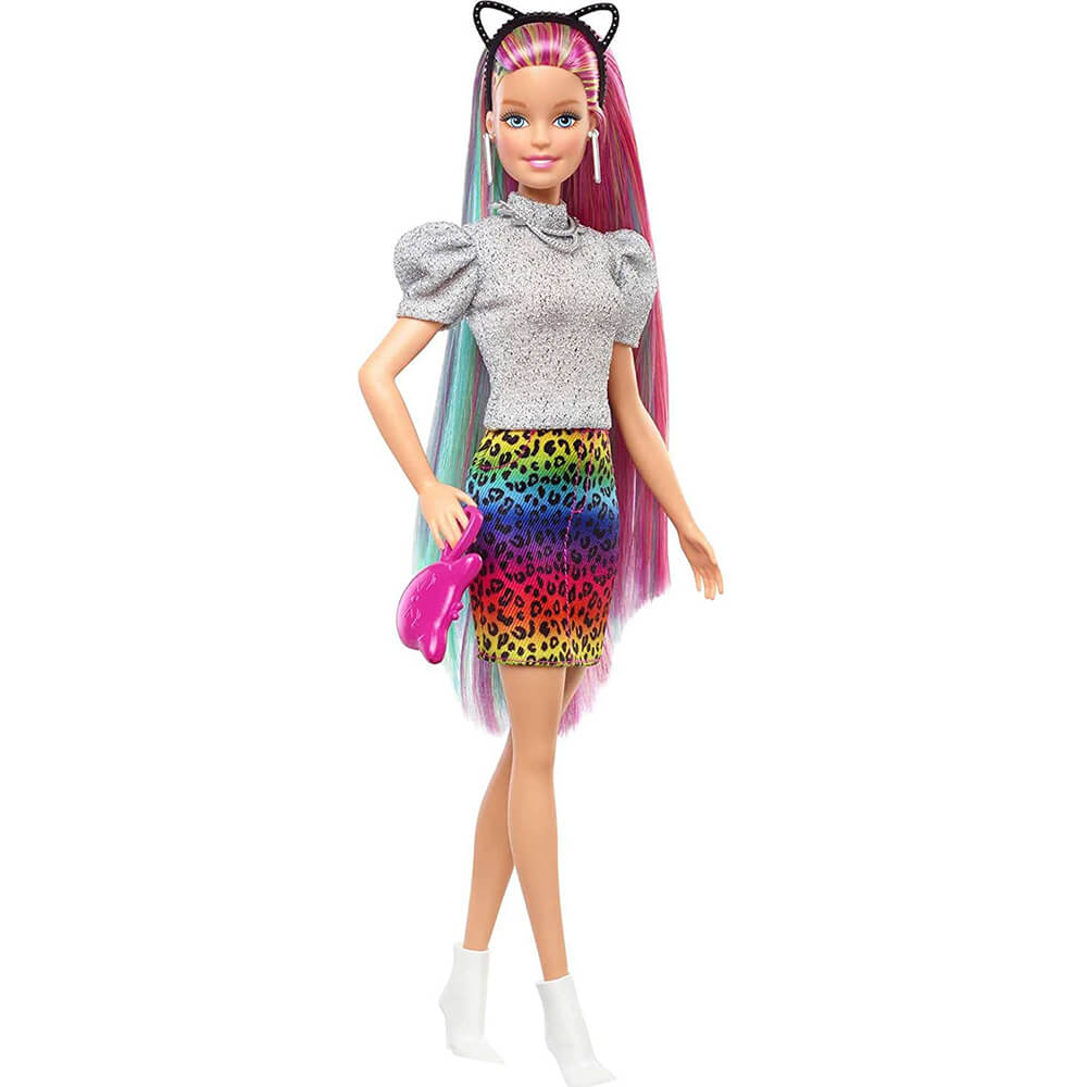 Barbie Leopard Rainbow Hair Doll