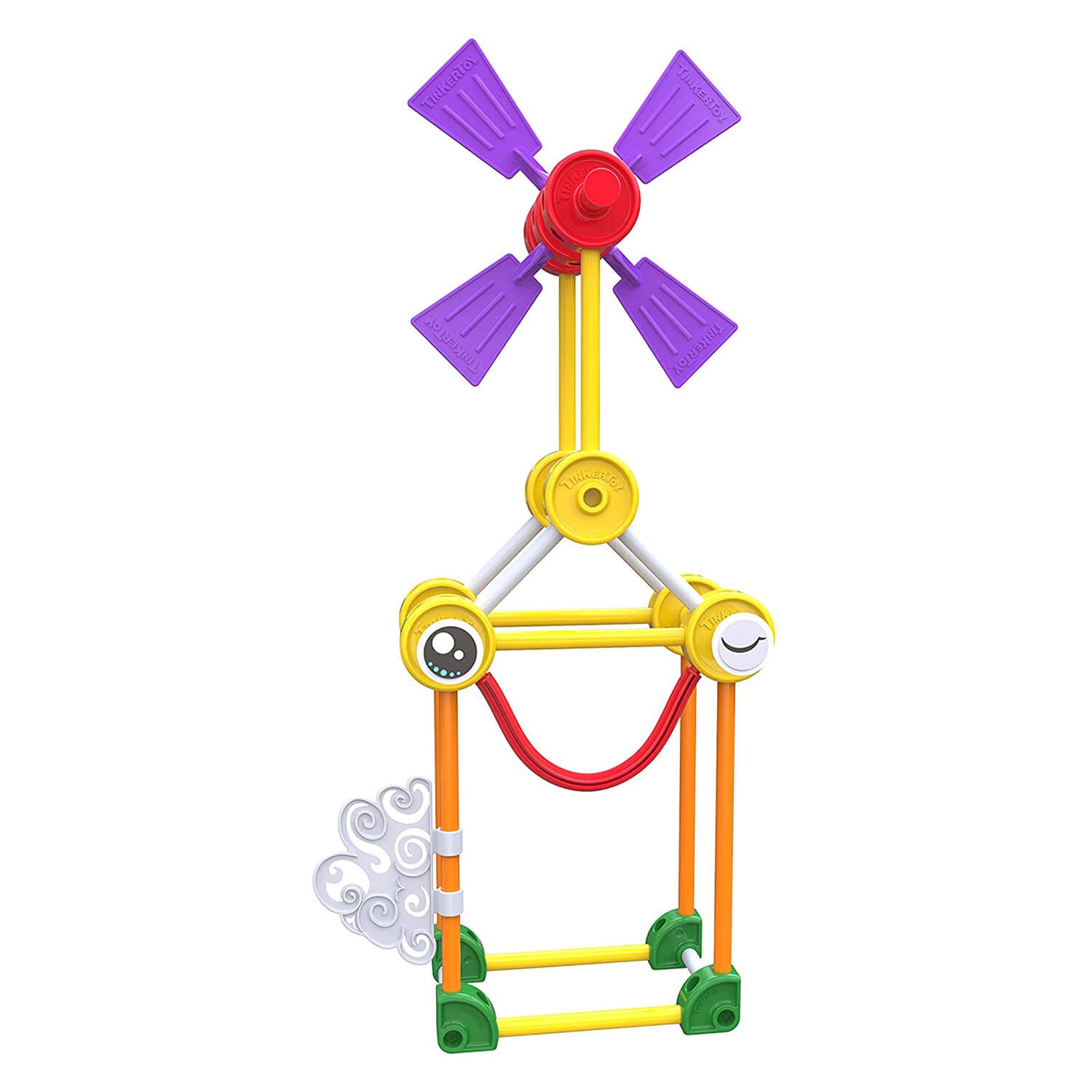 Windmill toy built from adventure building set