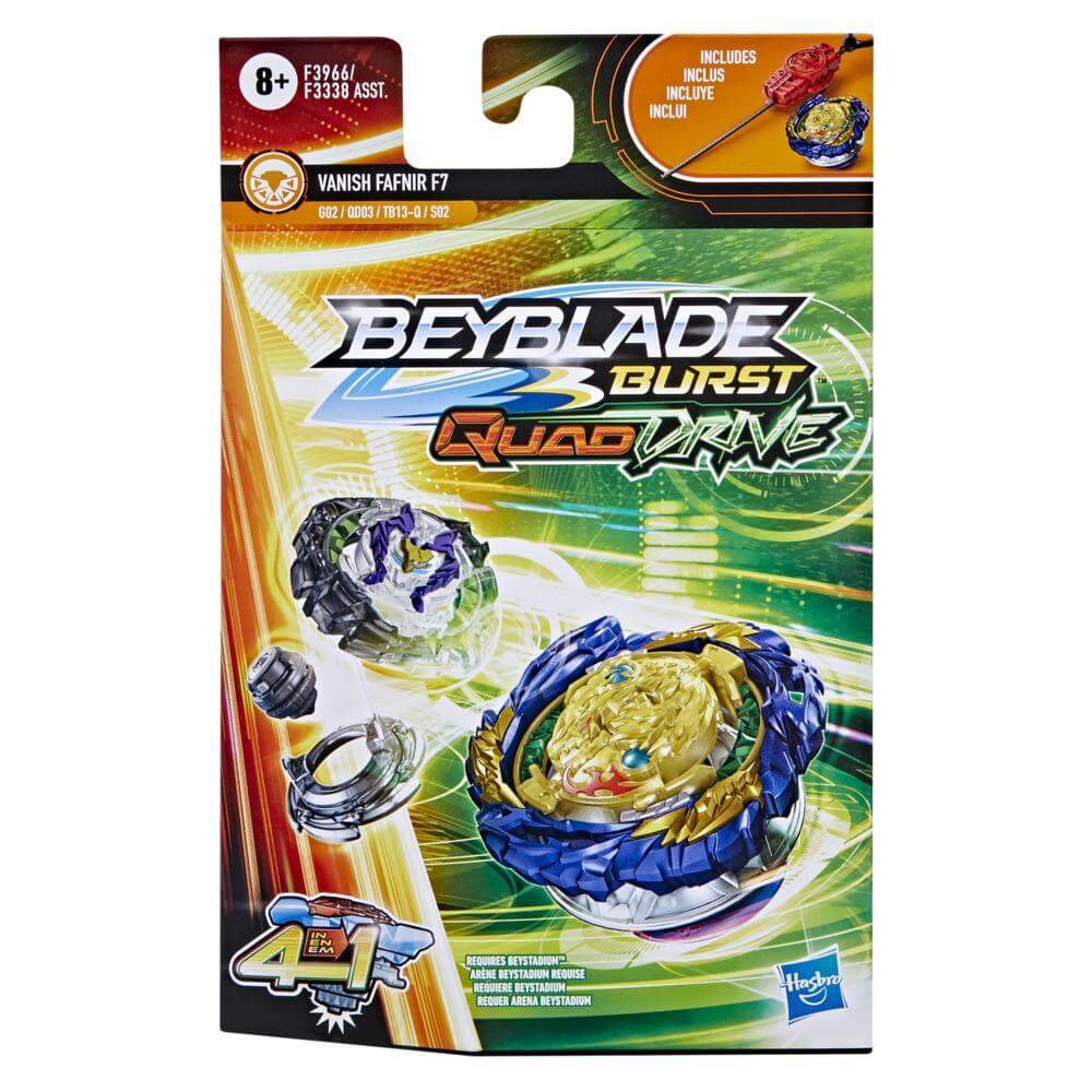 Beyblade Burst QuadDrive Vanish Fafnir F7 Spinning Top Starter Pack