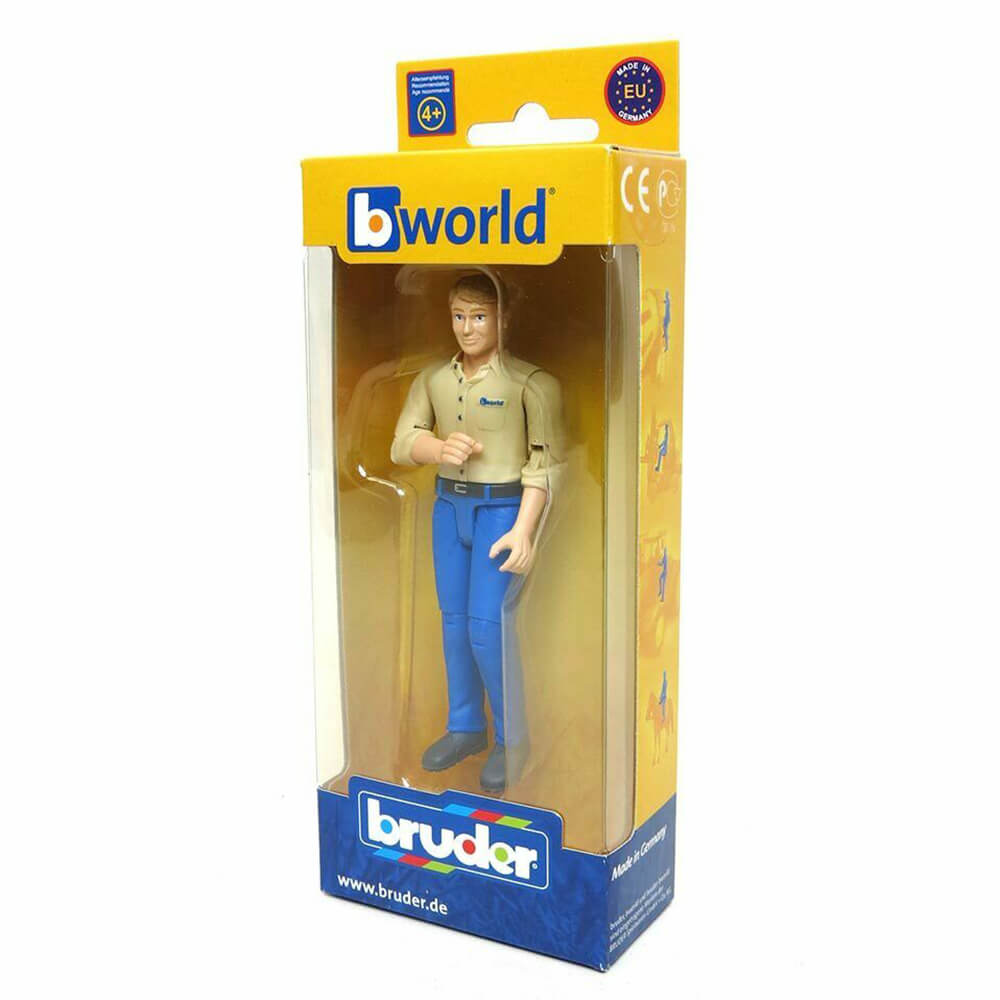 Bruder bworld Man 1:16 Figure with Light Skin and Blue Jeans