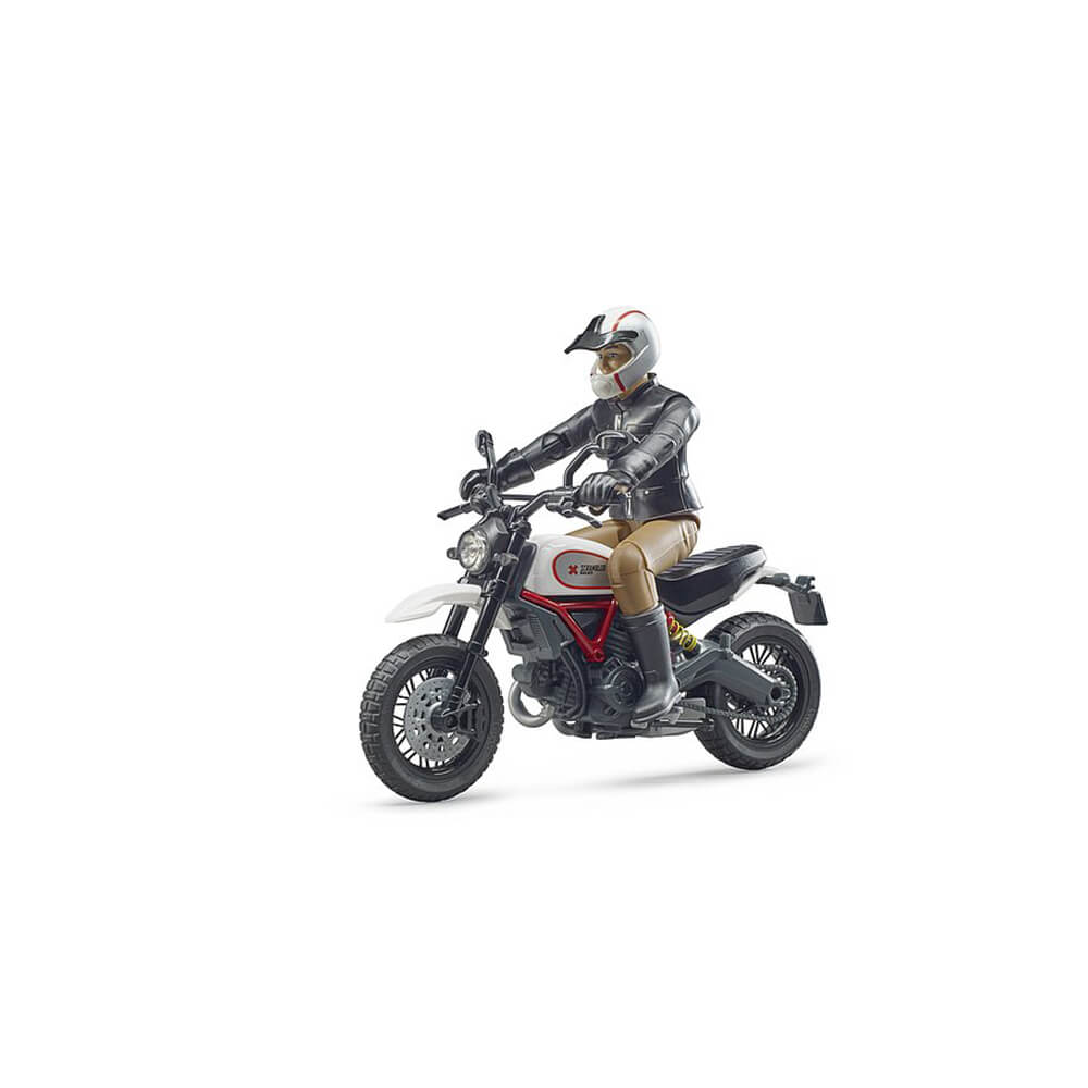 Bruder bworld Scrambler Ducati Desert Sled with Driver