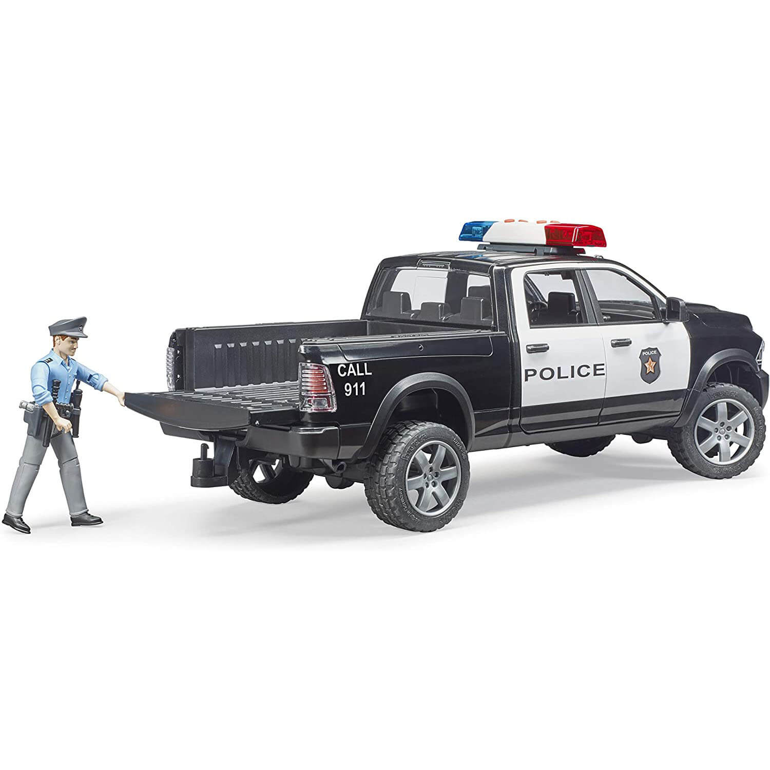 Bruder Pro Series Dodge RAM Police 1:16 Scale Vehicle with Policeman and Lights and Sounds Module