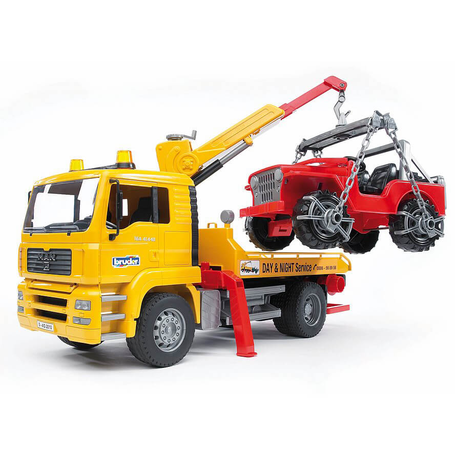 Bruder Pro Series MAN TGA Tow Truck with Cross Country Vehicle 1:16 Scale Set