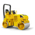 Side-front quarter angle of the Bruder Pro Series Caterpillar Asphalt Drum Compactor 1:16 Vehicle shown in yellow.