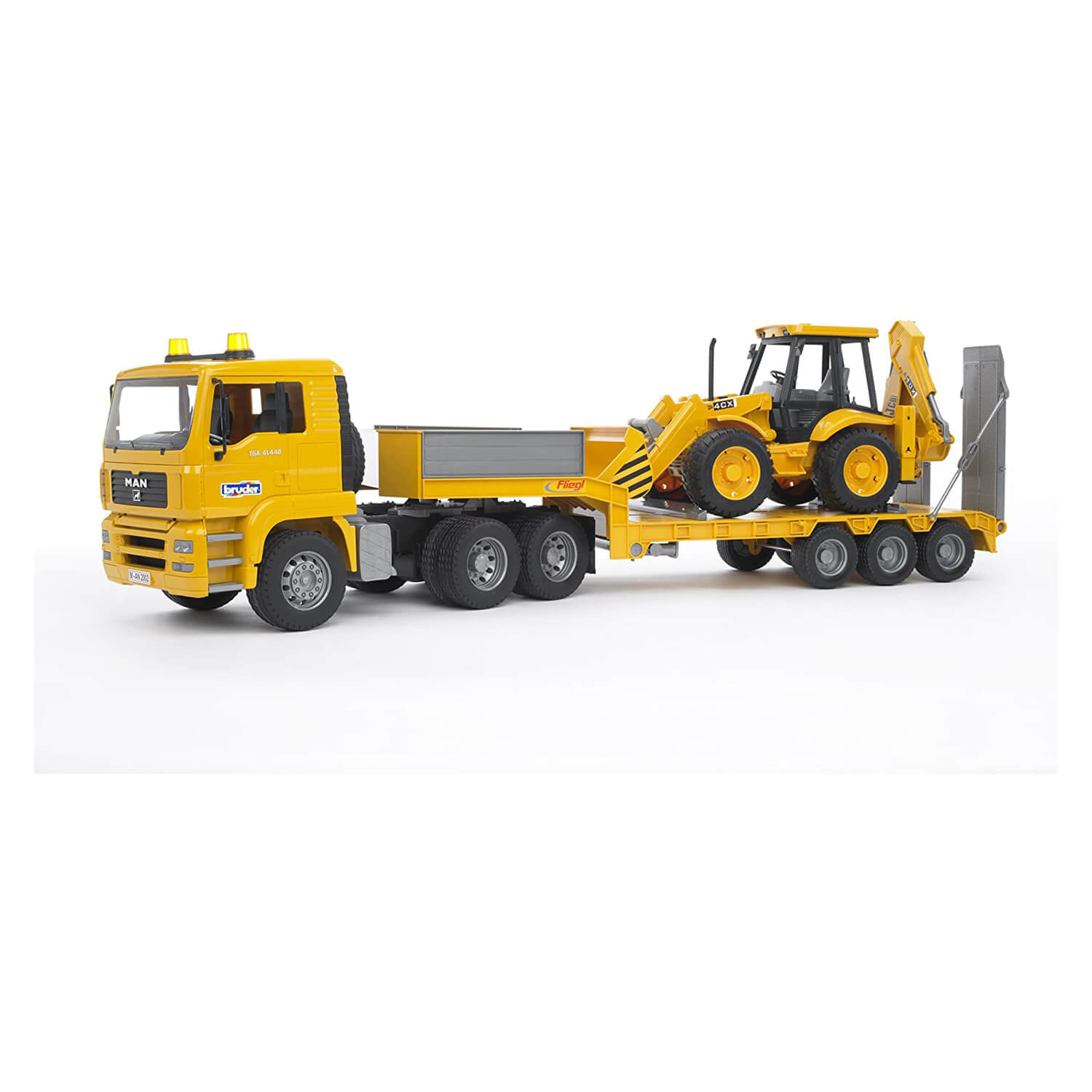 Bruder Pro Series 1:16 Scale MAN TGA Low Loader Truck w JCB Loader