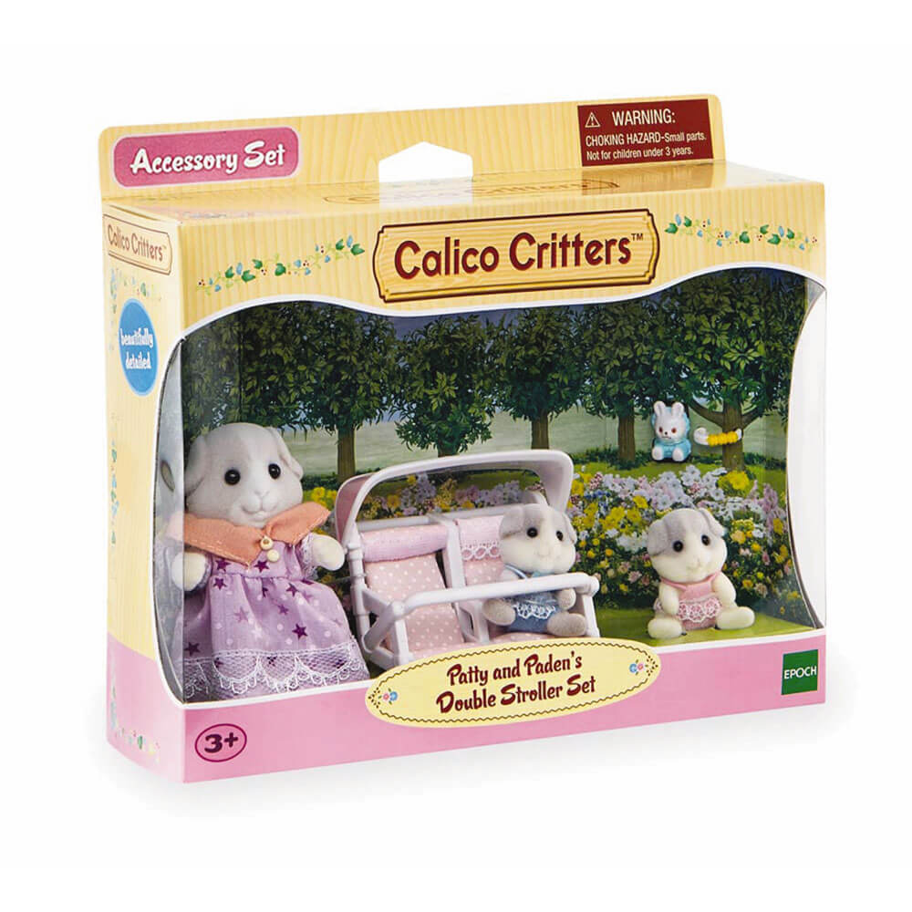 Calico Critters Patty & Paden's Double Stroller Set