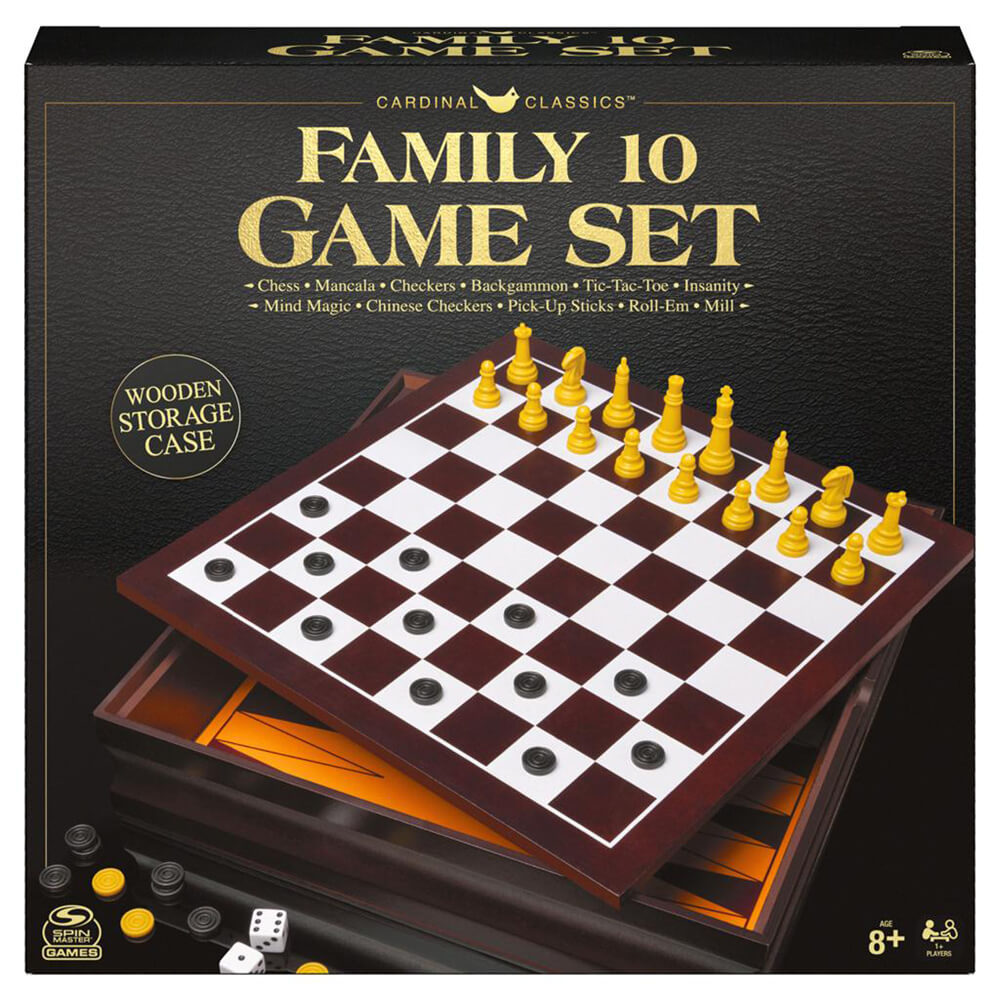 Cardinal Classics Family 10 Game Set with Wooden Storage Case