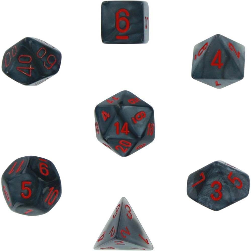 Chessex Black & Red Velvet Dice Set