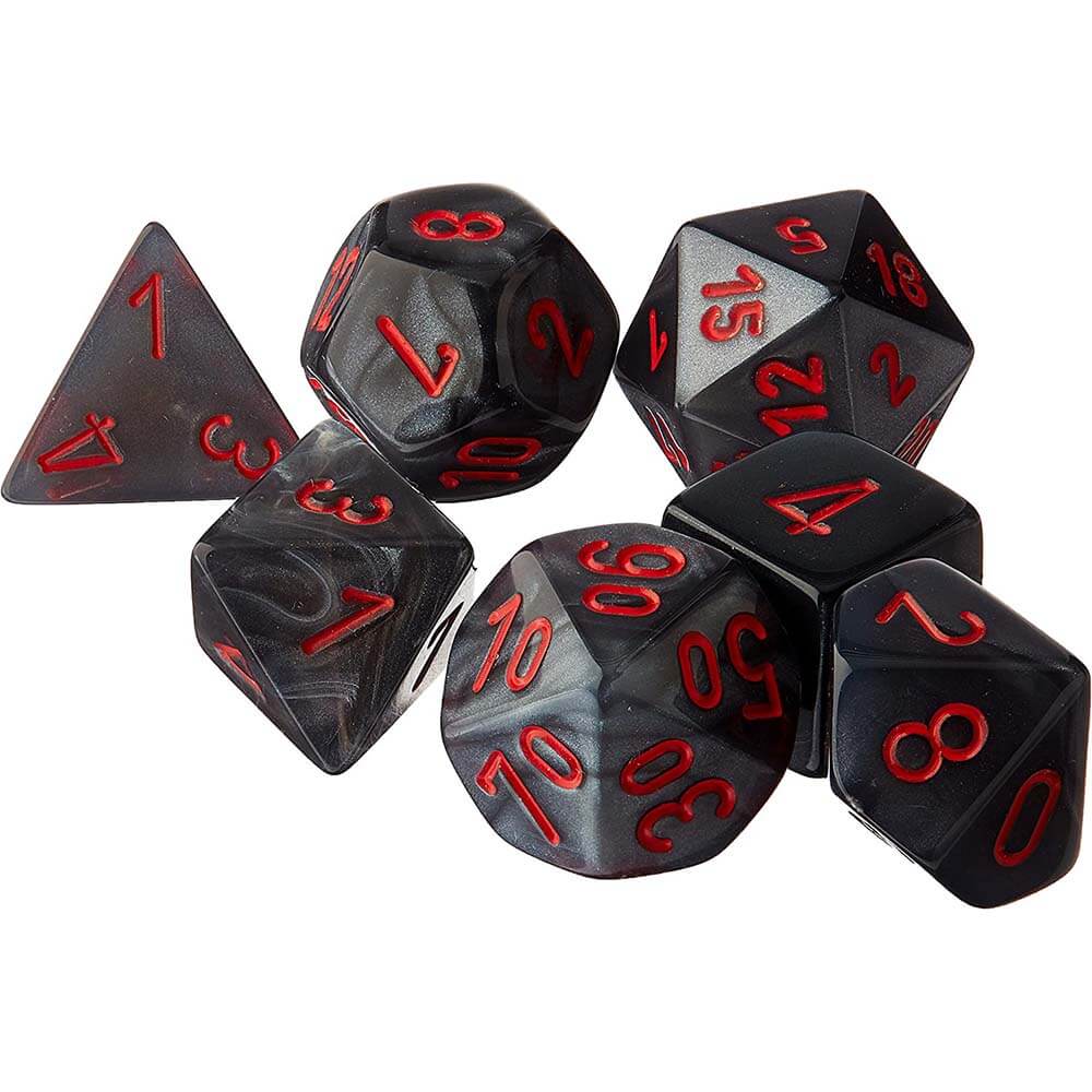 Chessex Black & Red Velvet Dice Set