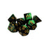 Chessex Gemini Black and Green Polyhedral 7 Die Set