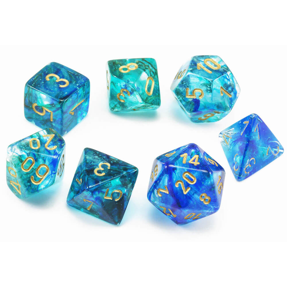 Chessex Nebula Oceanic Luminary Polyhedral 7 Die Set