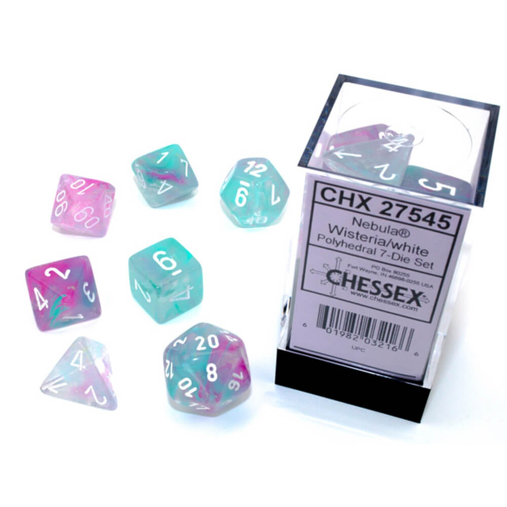 Chessex Nebula Wisteria Luminary Polyhedral 7 Die Set