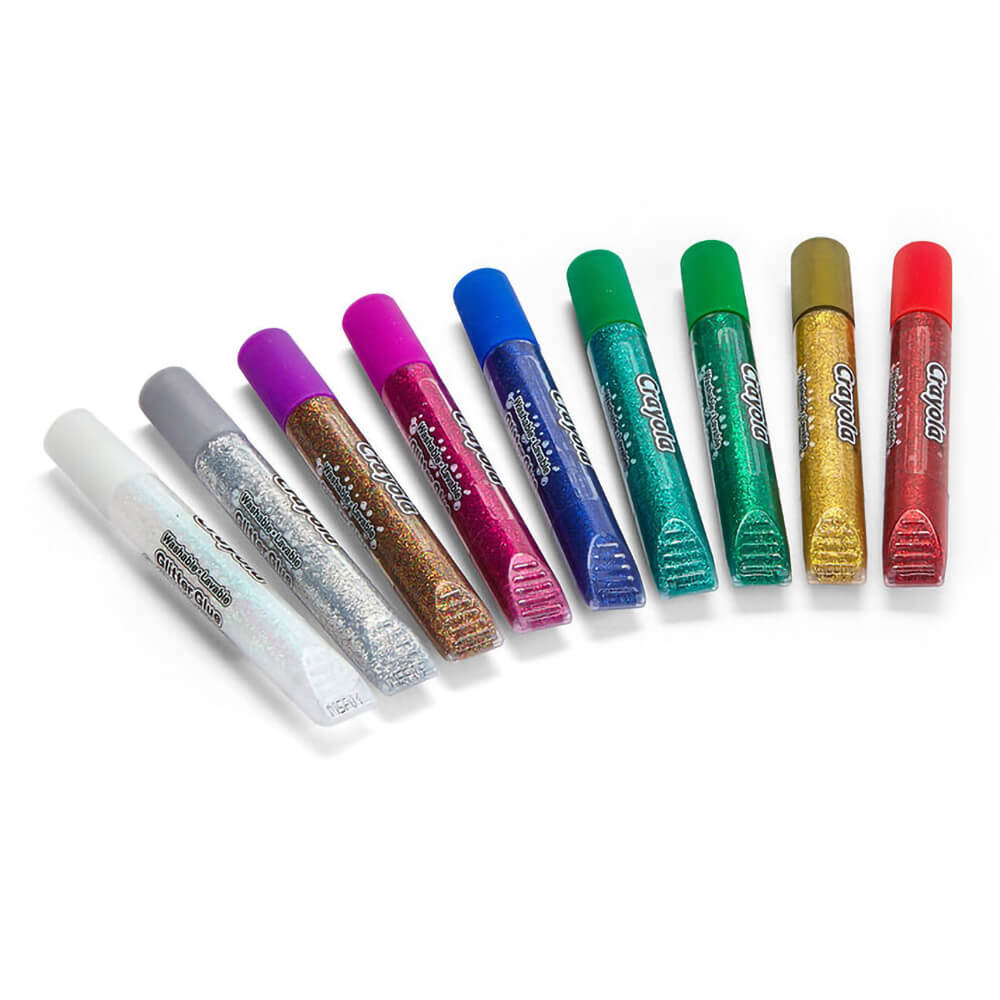 Crayola 9ct Washable Glitter Glue Fiery Flecks