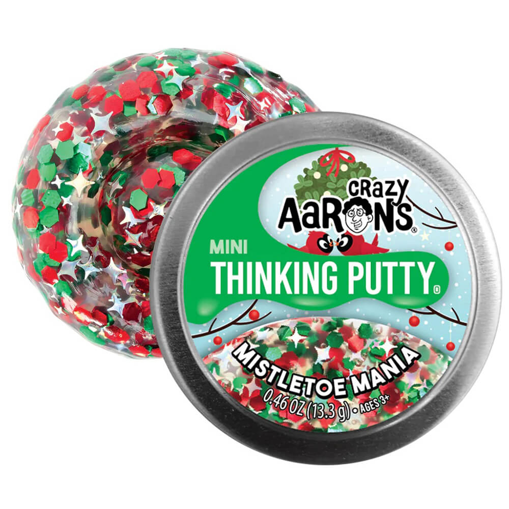 Crazy Aaron's Holiday Thinking Putty Mistletoe Mania with 2