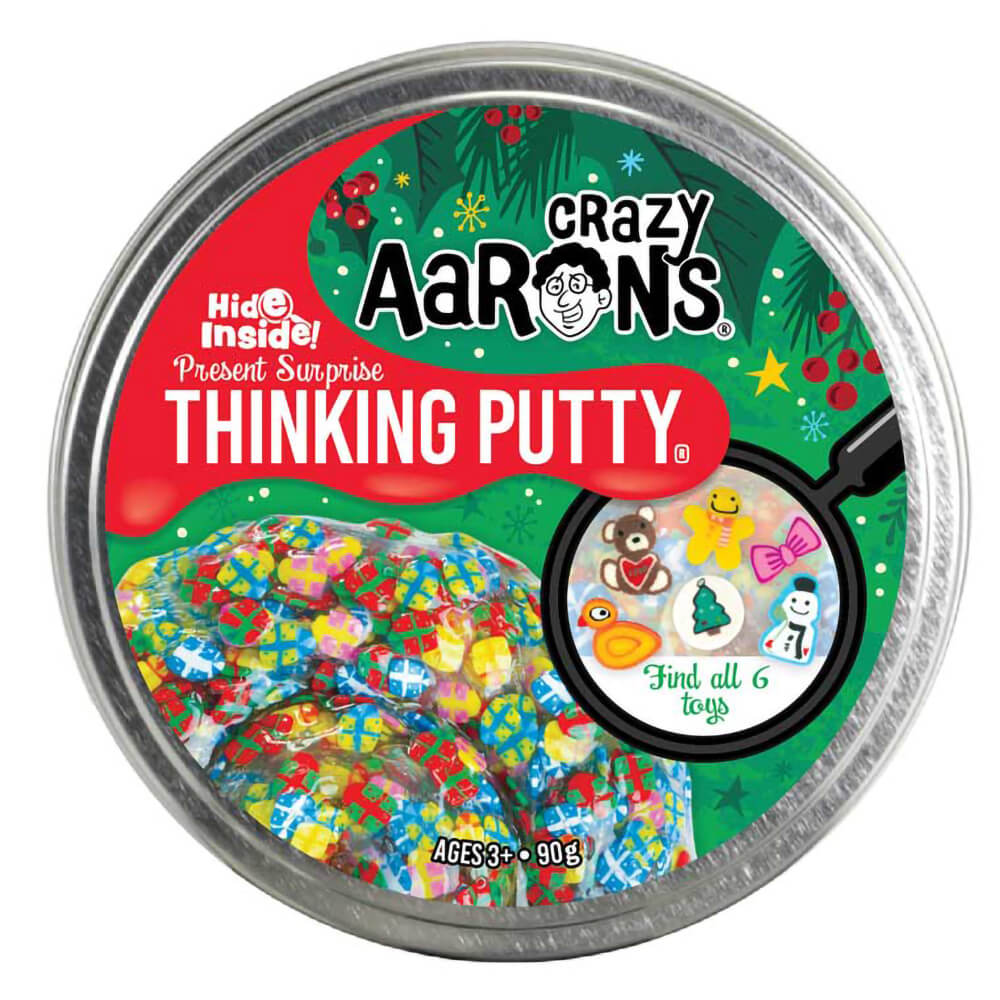 Crazy Aaron's Holiday Thinking Putty Present Surprise with 4