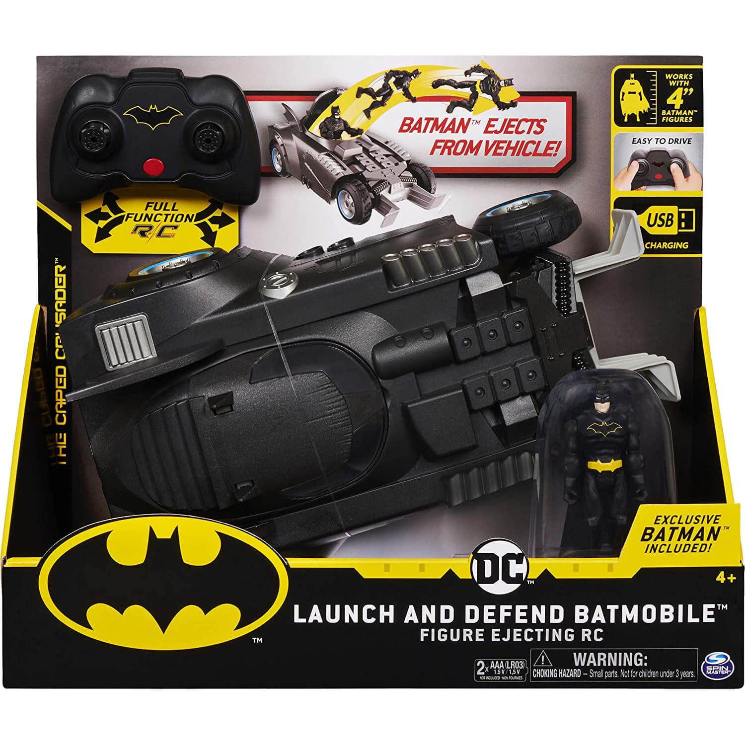 DC Launch and Defend Batmobile Figure Ejecting RC Vehicle