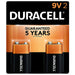 Duracell Coppertop 9V Alkaline Batteries 2-Pack