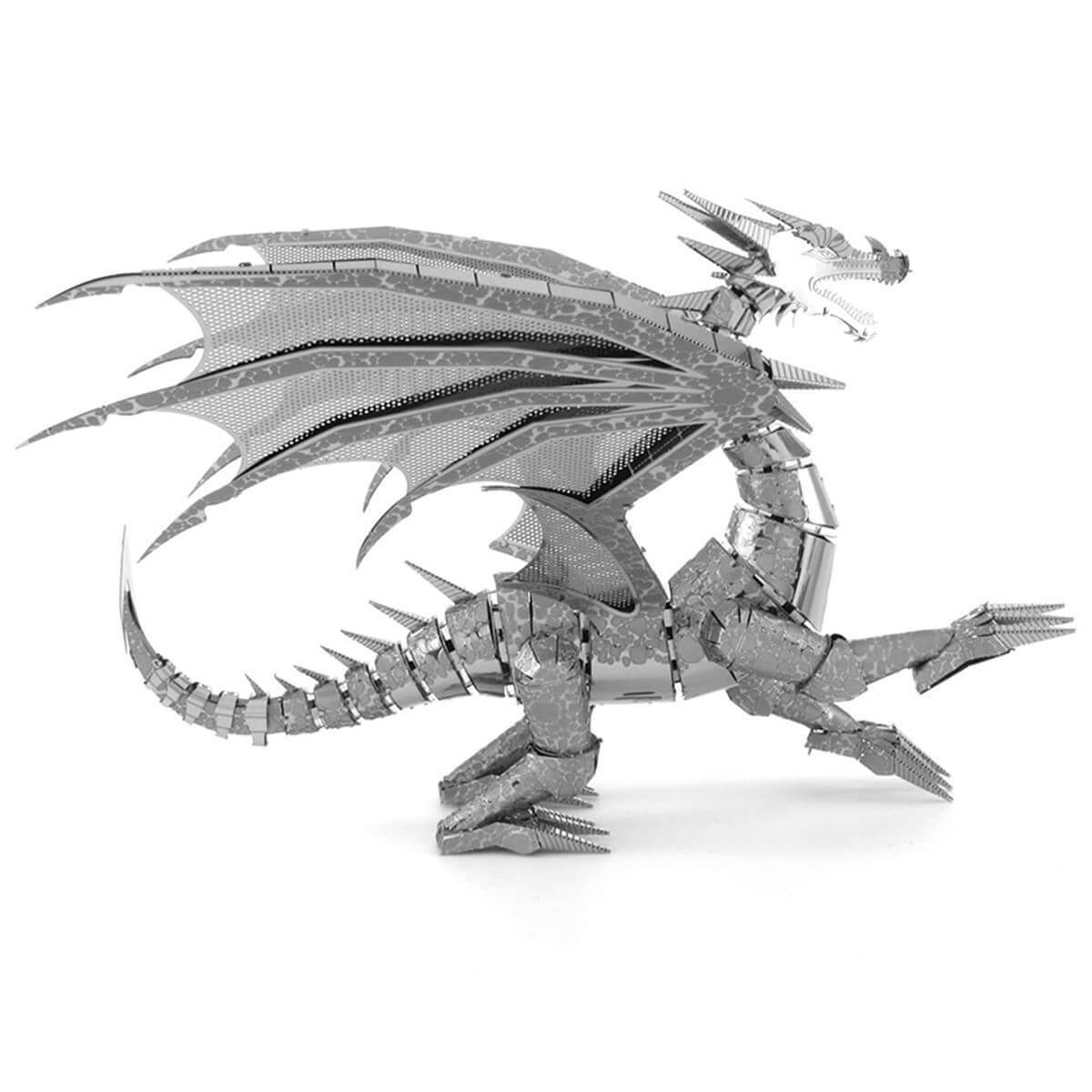 Side view of the metal dragon.