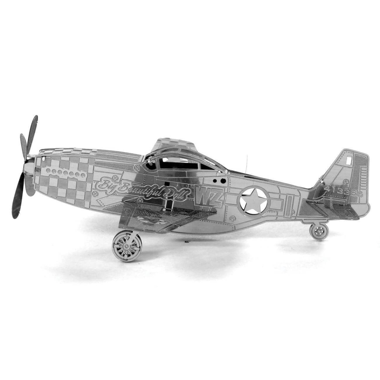 Metal Earth Mustang P-51 Plane Metal Model Kit - 1 Sheet