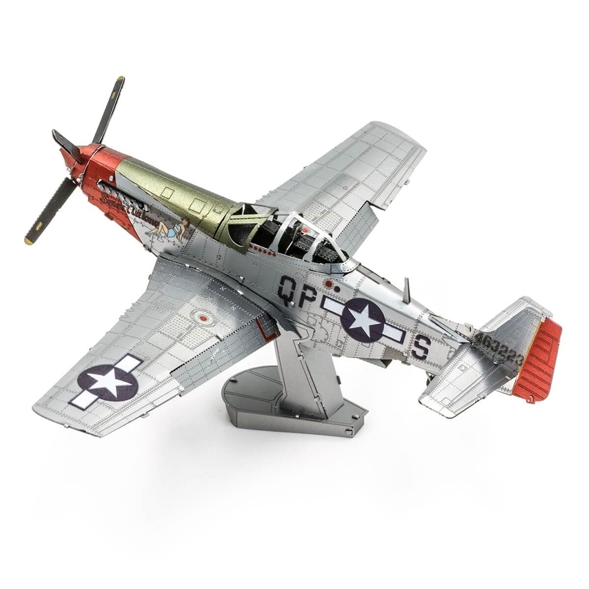 Side view of the Metal Earth Boeing Mustang P51-D "Sweet Arlene" Model Kit - 2 Sheets.