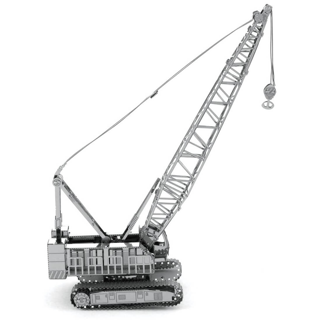 Side view of the Metal Earth Crawler Crane Metal Model Kit - 2 Sheets.