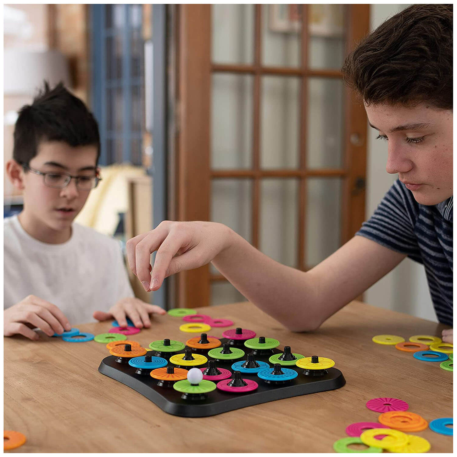 Kids playing with the toy.