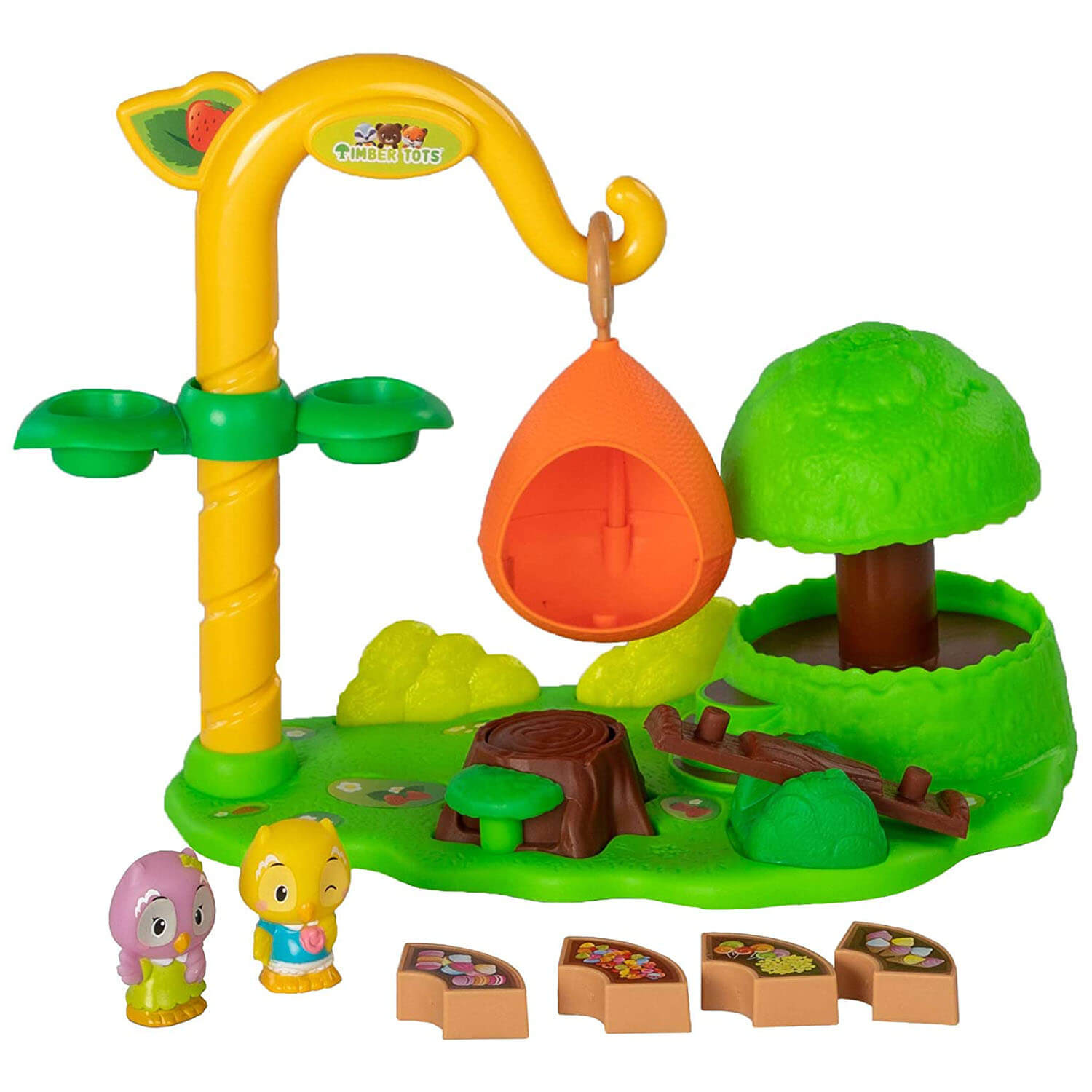 Front view of the Fat Brain Toys Timber Tots Enchanted Park Playset.