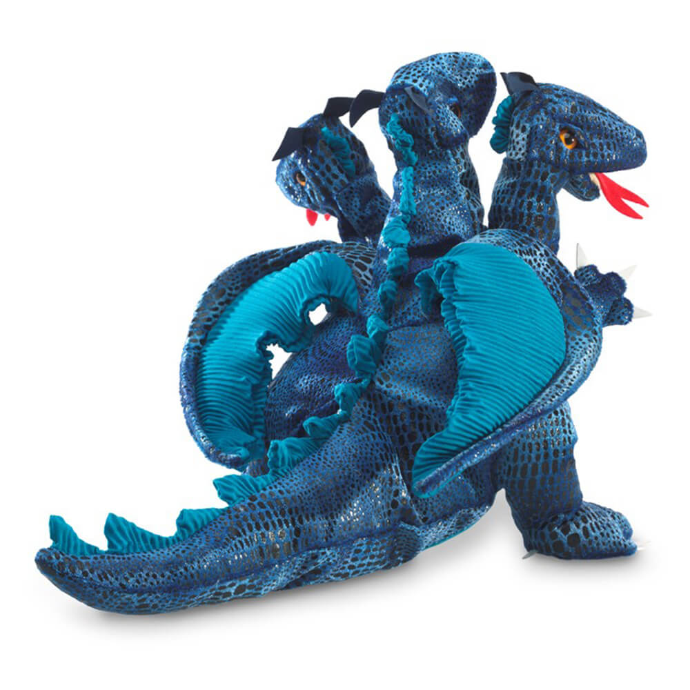 Folkmanis Blue Three-Headed Dragon Hand Puppet