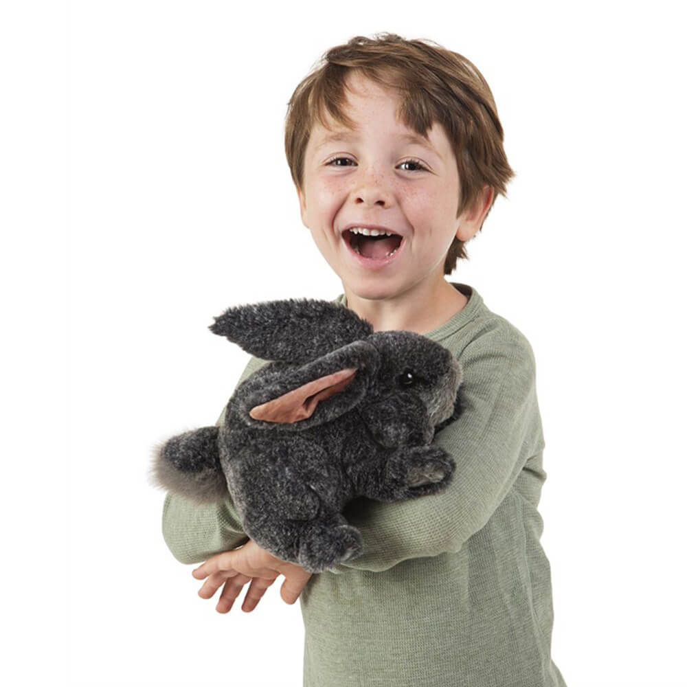 Folkmanis Gray Bunny Rabbit Hand Puppet