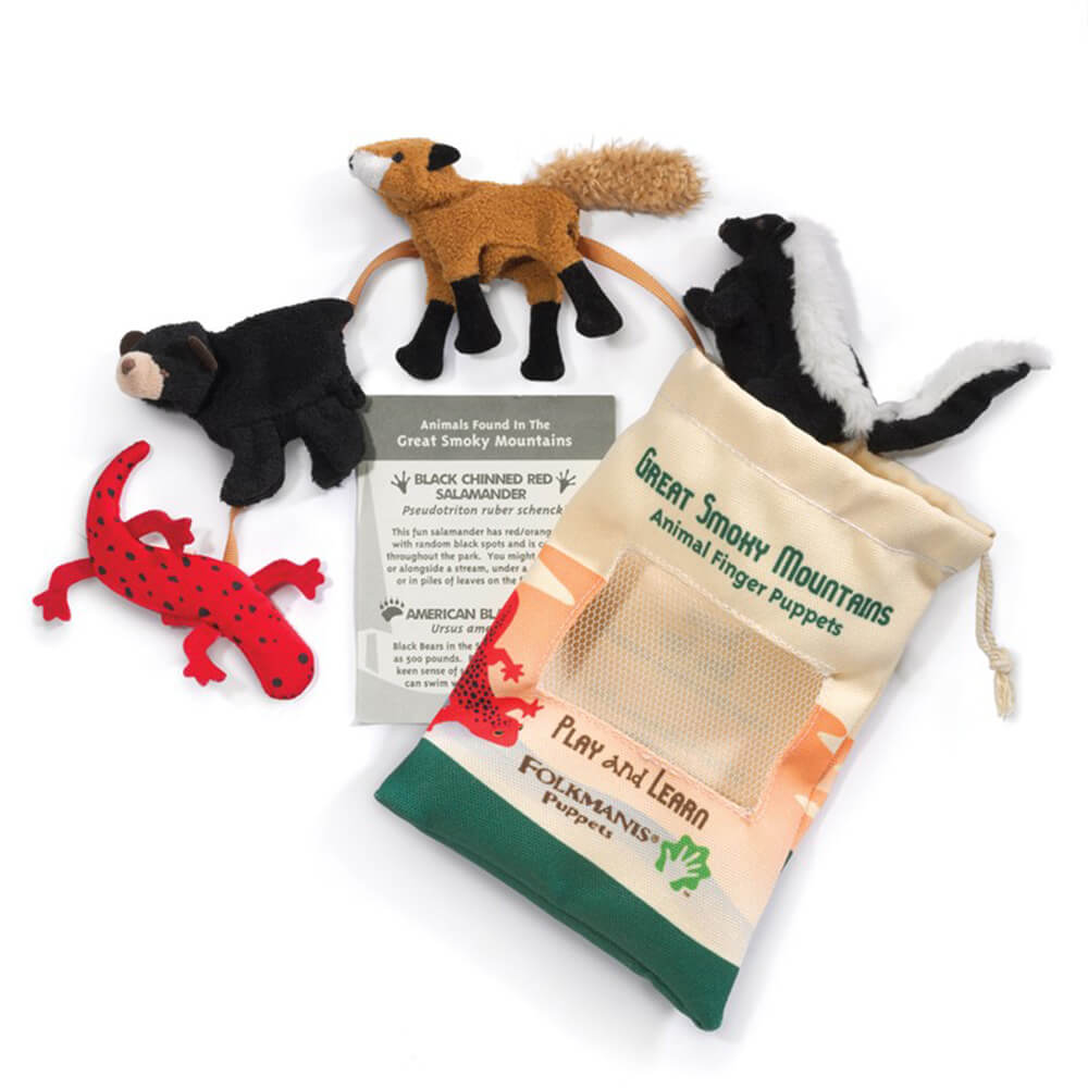 Folkmanis Great Smokey Mountain Animal Finger Puppet Set