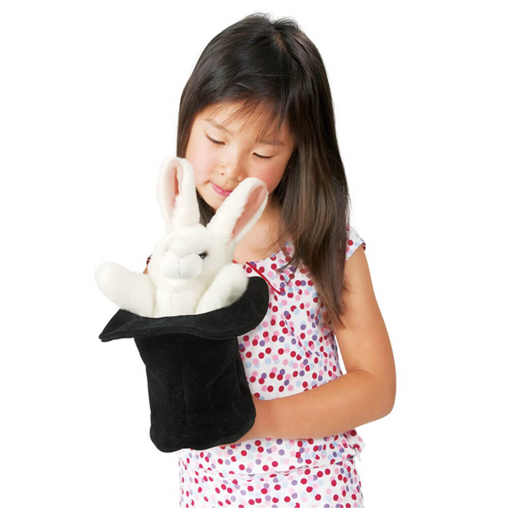 Folkmanis Rabbit in Hat Hand Puppet