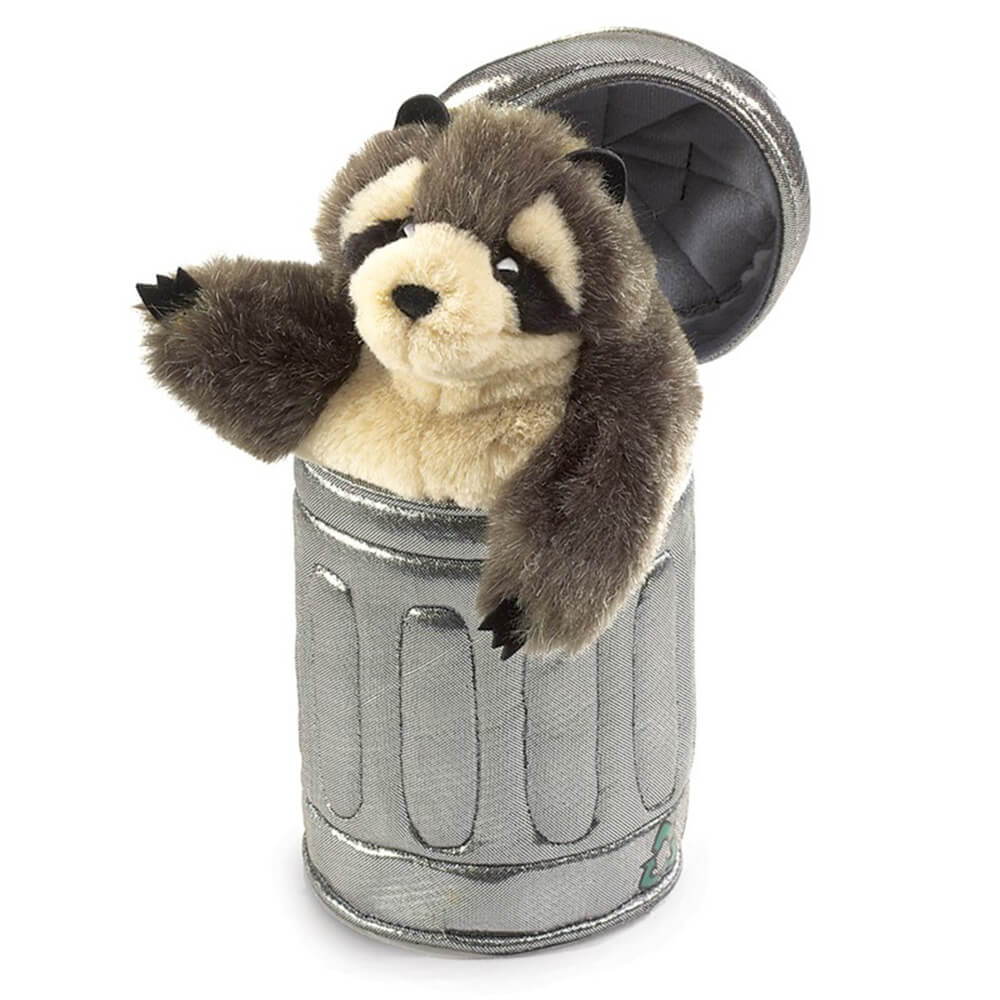 Folkmanis Raccoon in Garbage Can Hand Puppet