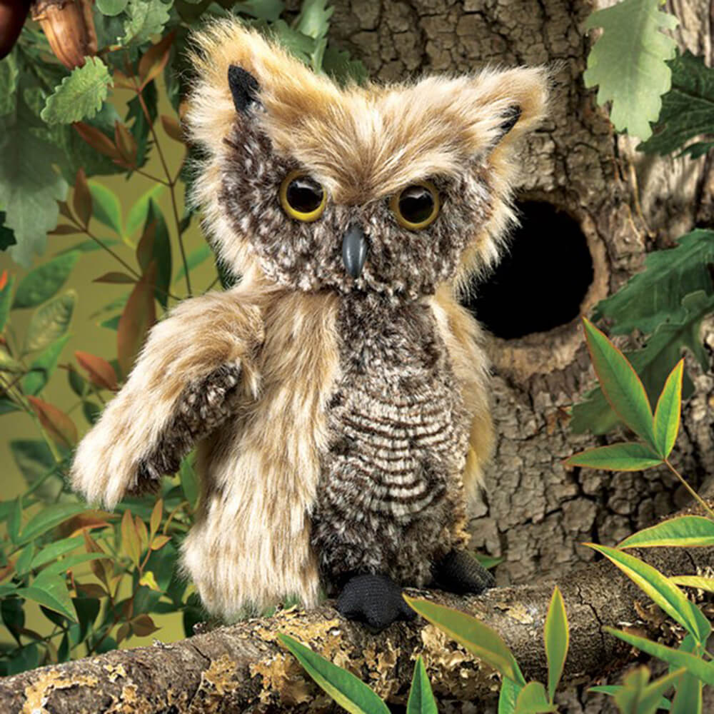 Folkmanis Screech Owl Turning Head Puppet