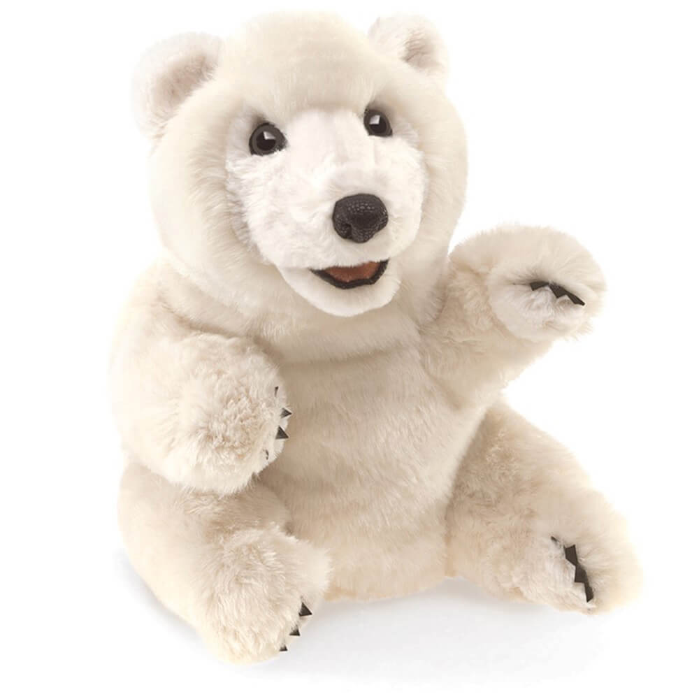 Folkmanis Sitting Polar Bear Hand Puppet