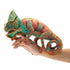 Folkmanis Small Chameleon Finger Puppet on someone's hand.