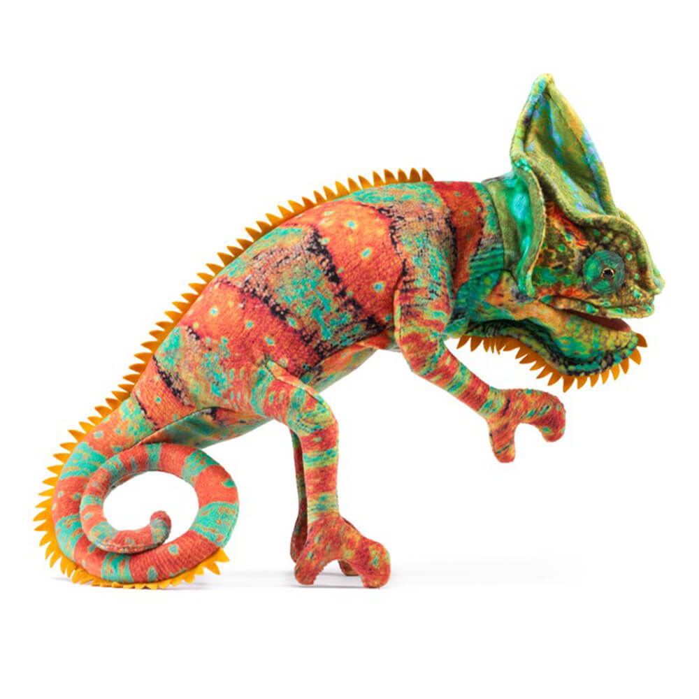 Side view of the Folkmanis Small Chameleon Finger Puppet