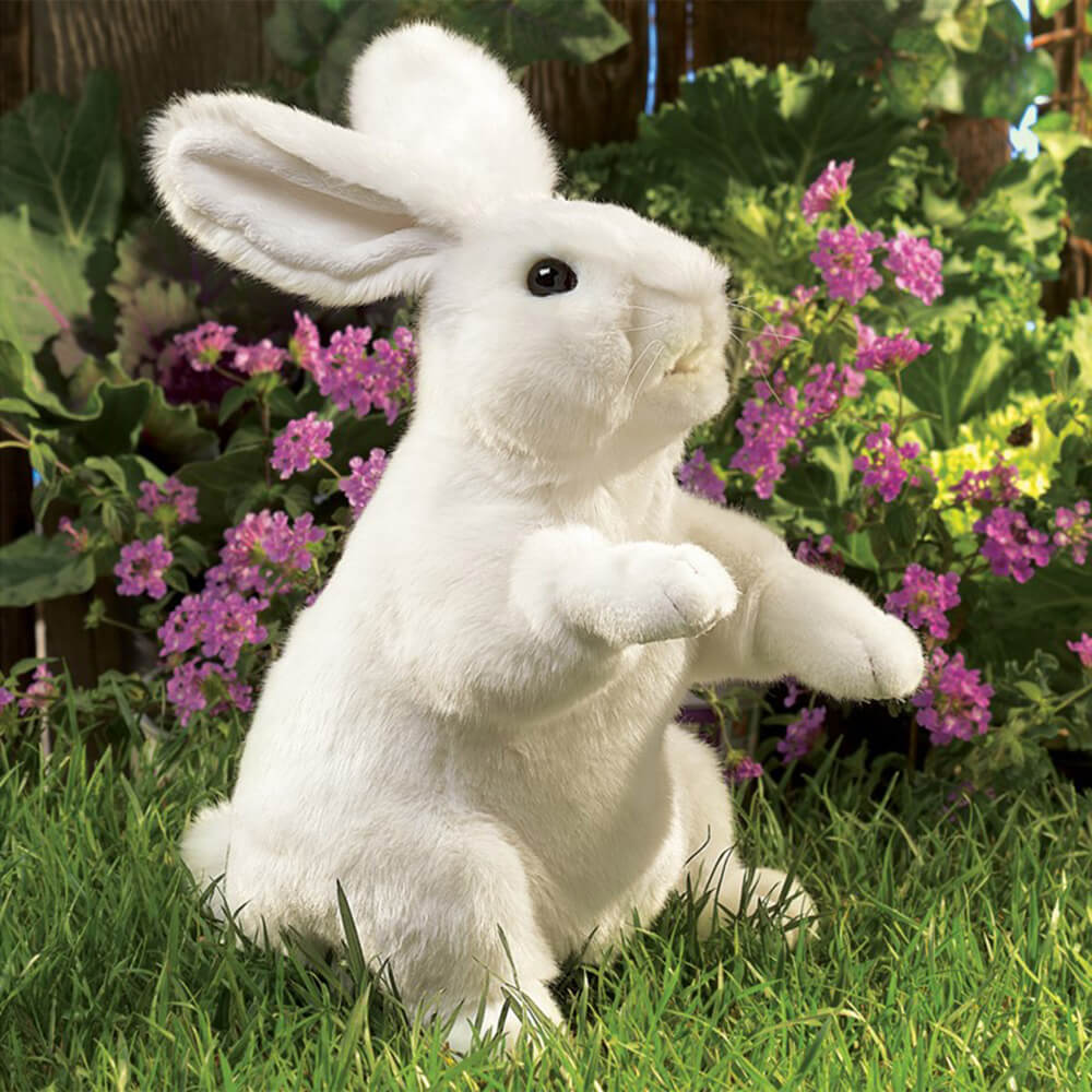 Folkmanis Standing White Rabbit Hand Puppet