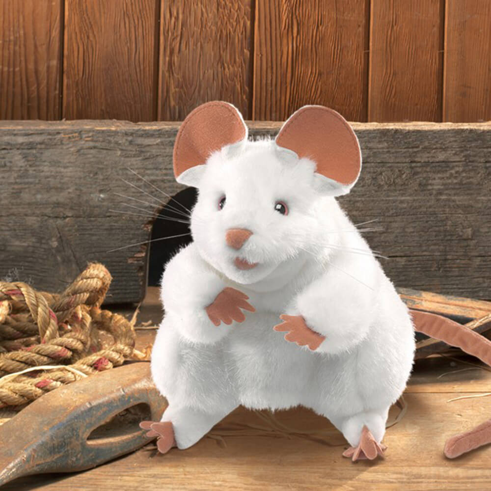 Folkmanis White Mouse Hand Puppet