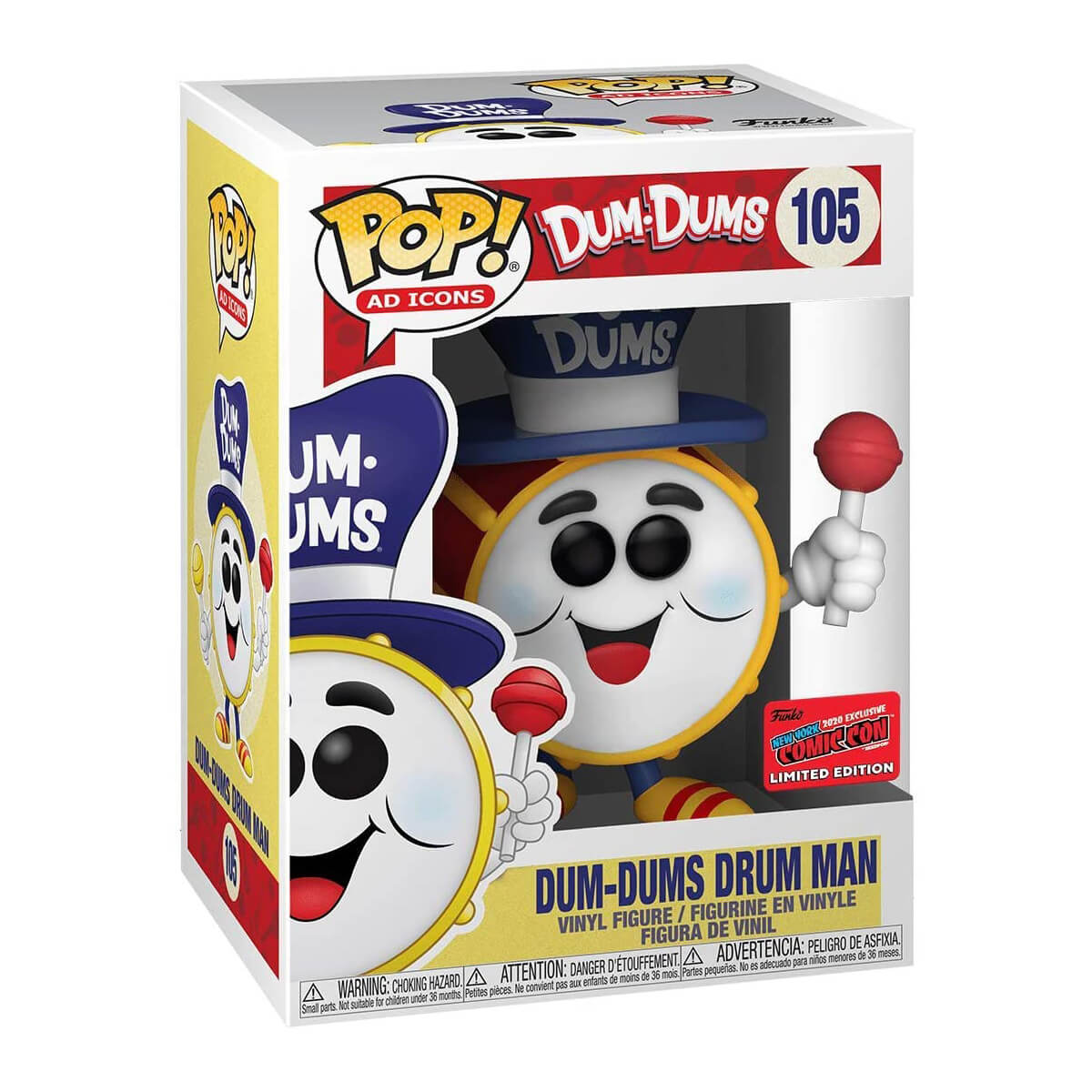 Funko Pop! Ad Icons Dum-Dums Dum Dums Drum Man Vinyl Figure #105 Limited Edition