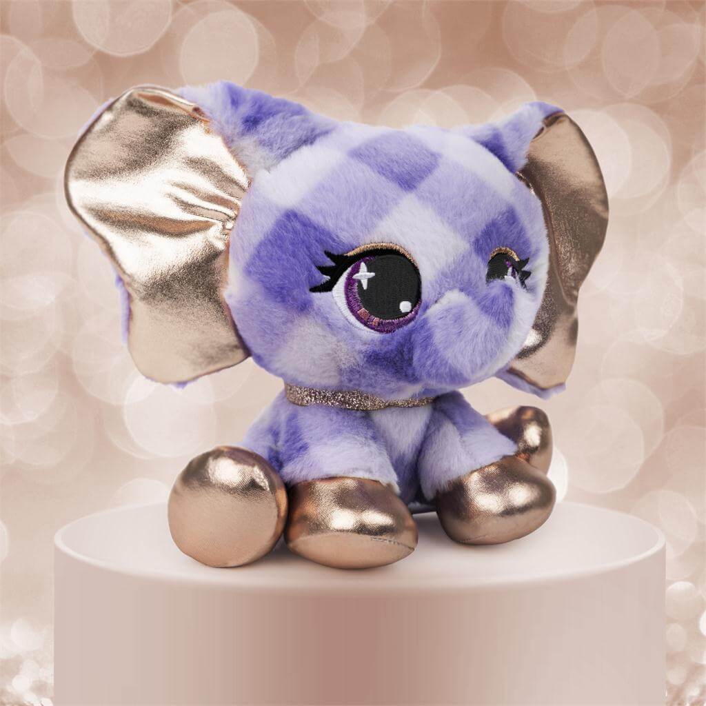 Gund P.Lushes Pets Ella L'Phante Elephant 6 Inch Purple Plaid Plush