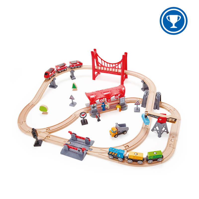 Hape Railway Busy City Rail Wooden Train Set