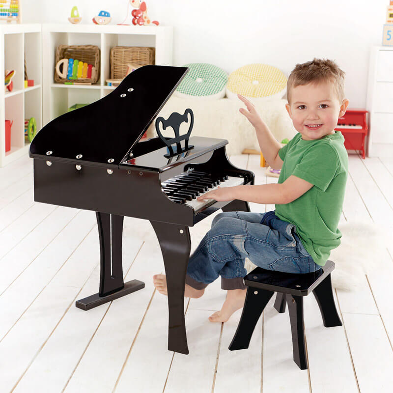 Hape Black Happy Grand Piano with Stool