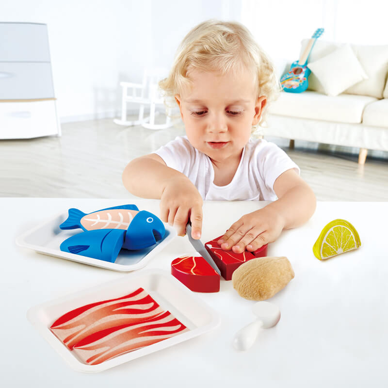 Hape Tasty Proteins Pretend Play Meat Cutting Set