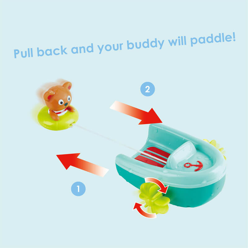 Hape Tubing Pull-Back Boat Bath Toy