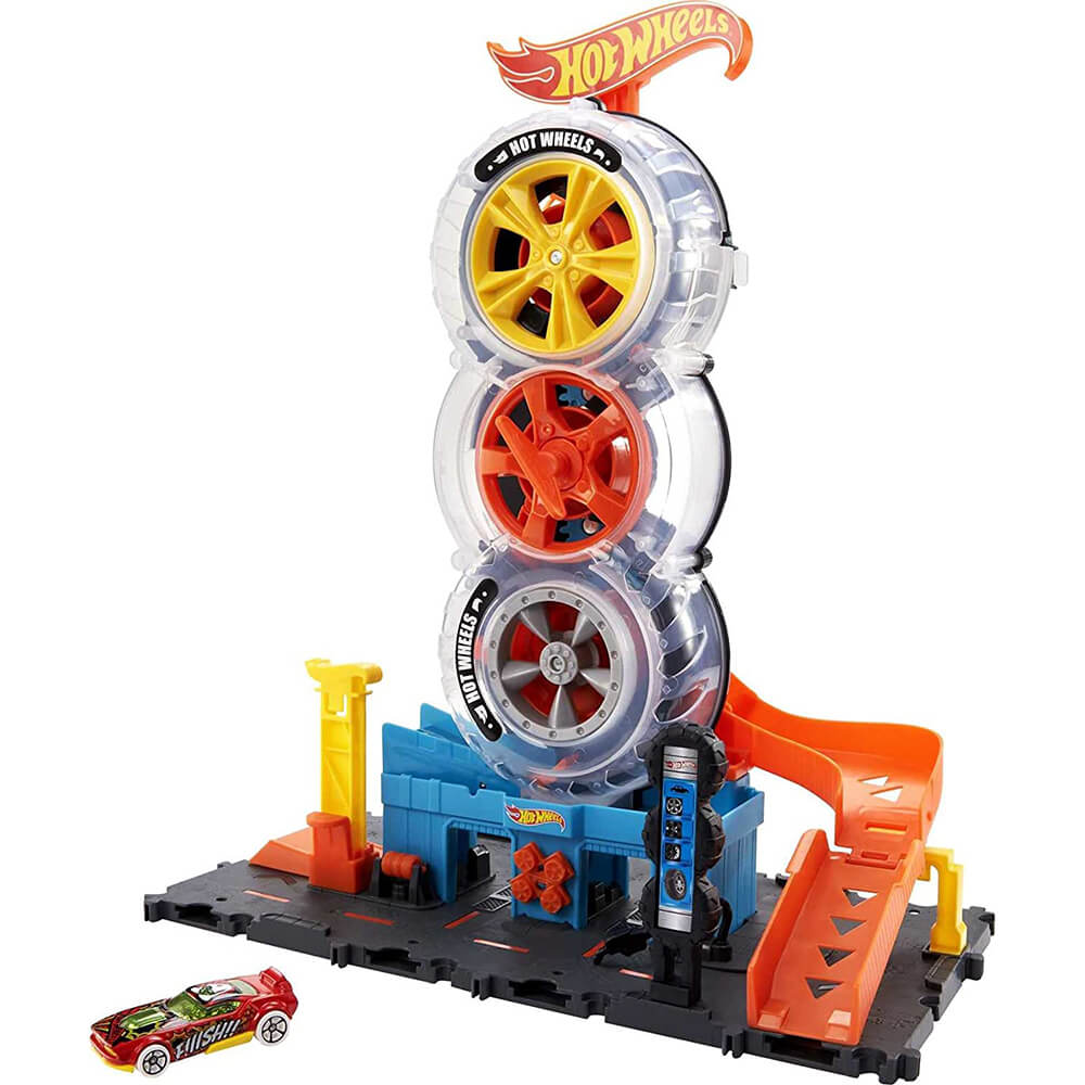 Hot Wheels City Super Twist Tire Shop Playset